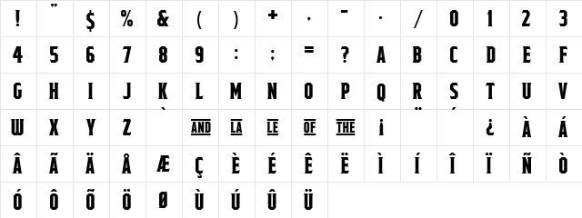 Fields of Cathay Regular  glyph index
