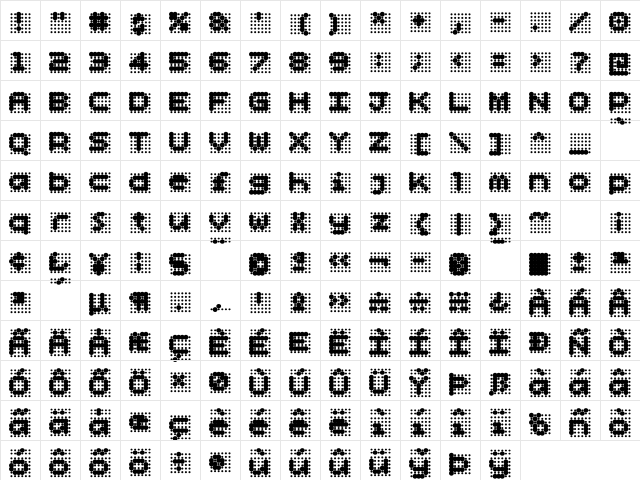 Skannerz ExtraBold Regular  glyph index