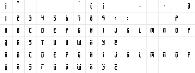 Hydro Electric Regular  glyph index