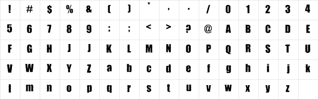 Indyan Viking Regular  glyph index