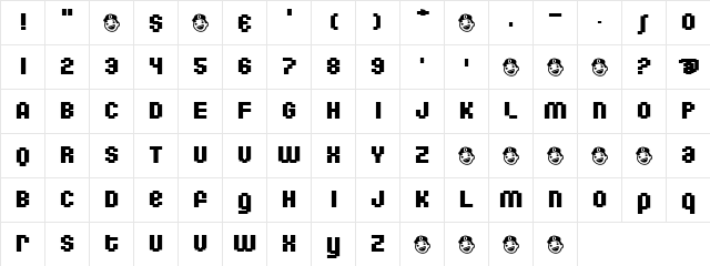 SugarDaddy Regular  glyph index