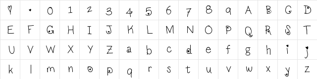LoveNess Medium  glyph index