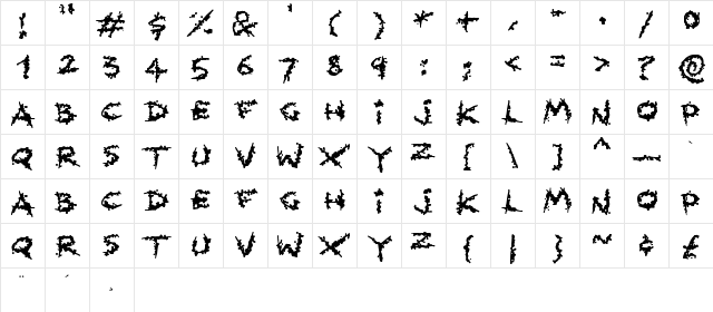 Splatlings Regular  glyph index
