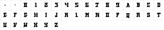 GRVS-FREE-YELOWFANG Bold  glyph index