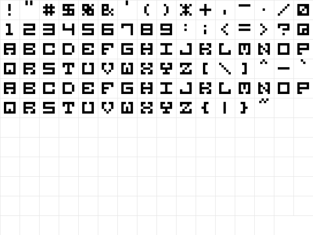 M38_GORILLA Regular  glyph index