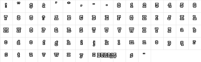 BurrisShootOut Regular  glyph index