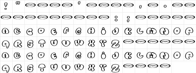 Tun Tun Regular  glyph index