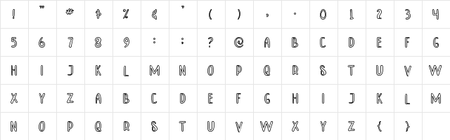 TINNY HURRY OUTLINE Regular  glyph index