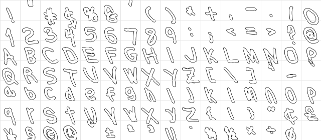 Thicker Than... Medium  glyph index