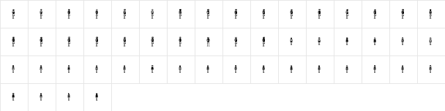 LostRobo Regular  glyph index