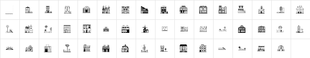 Houses Two Regular  glyph index
