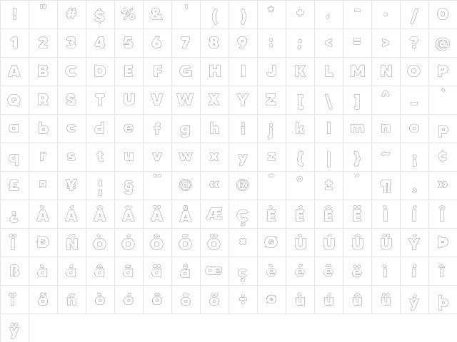 MADE Tommy Soft Outline Black  glyph index