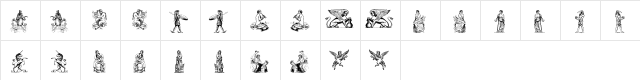 mythology four Regular  glyph index