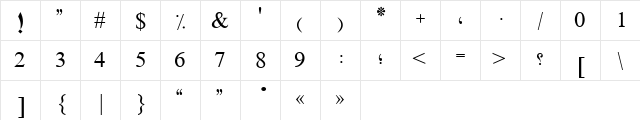 UL Sajid Heading Regular  glyph index