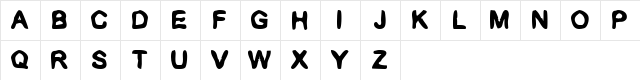 Xomic Regular  glyph index