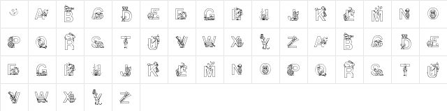 Alphapix Regular  glyph index