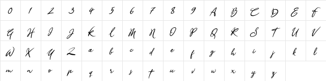 Sandra Belhock Italic Sandra Belhock Italic  glyph index