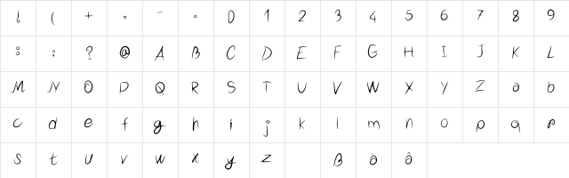 Hair Thinned Regular  glyph index