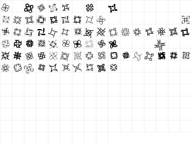 HypnopaediaOne Regular  glyph index