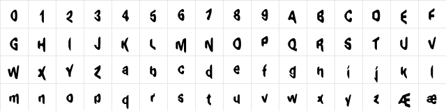 Exaggerate (BRK) Regular  glyph index