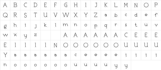 NICOLLS DEMO Regular  glyph index