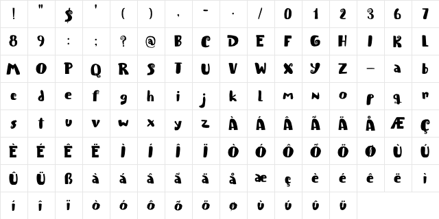Spiraling Down DEMO Regular  glyph index