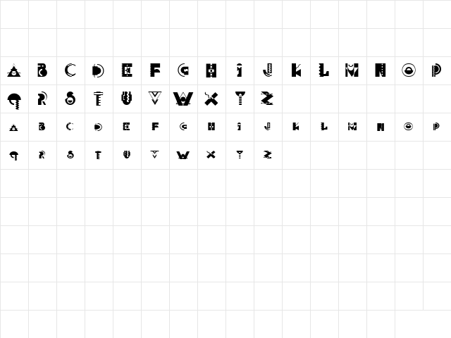 Memphis Display Regular  glyph index