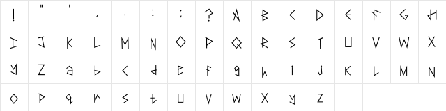Snakebite Regular  glyph index