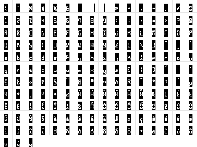 Calculus LCDCameo  glyph index