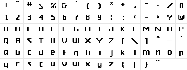 Silicon Regular  glyph index
