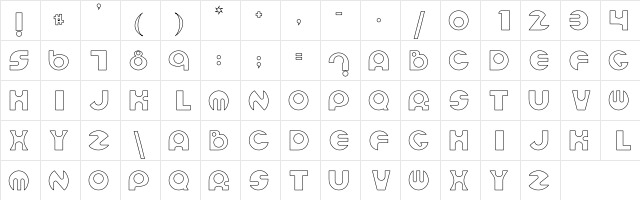 Espheres Hollow Regular  glyph index