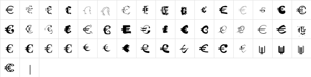 EuroDecoEF Two  glyph index