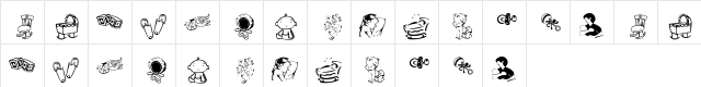 KR Baby Love Regular  glyph index