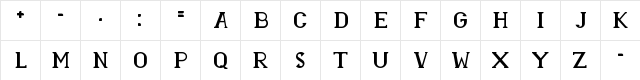 RASMINA HS 60 Regular  glyph index