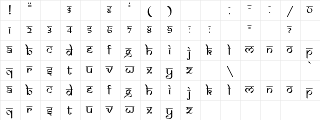 Sanskrit Regular  glyph index