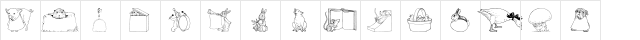 GE Whimsical Animals I Regular  glyph index
