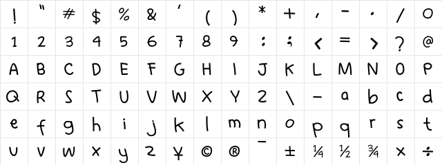 Learn to  Fly Regular  glyph index
