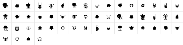 pictoserie5 Regular  glyph index