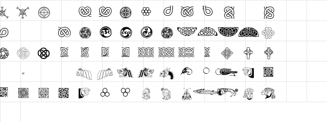 P22 KellsExtras Regular  glyph index