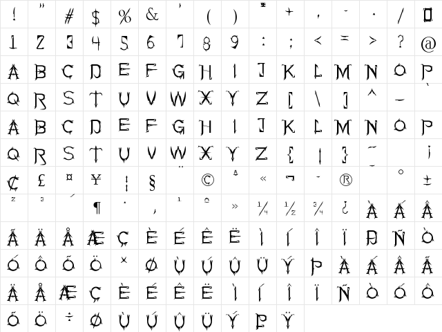 Soul Of Holitter Alternative Regular  glyph index