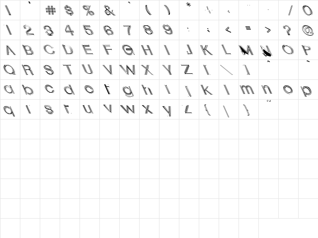 Midnight 2 Regular  glyph index