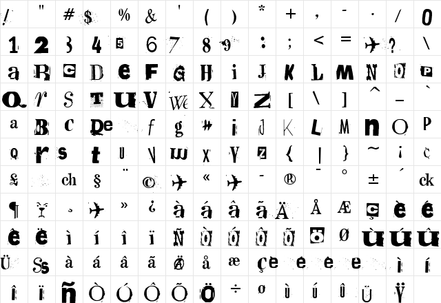 F2FEntebbe LT Std Regular  glyph index