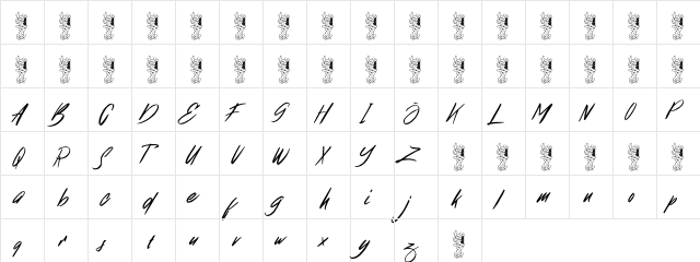 Broklight Regular  glyph index