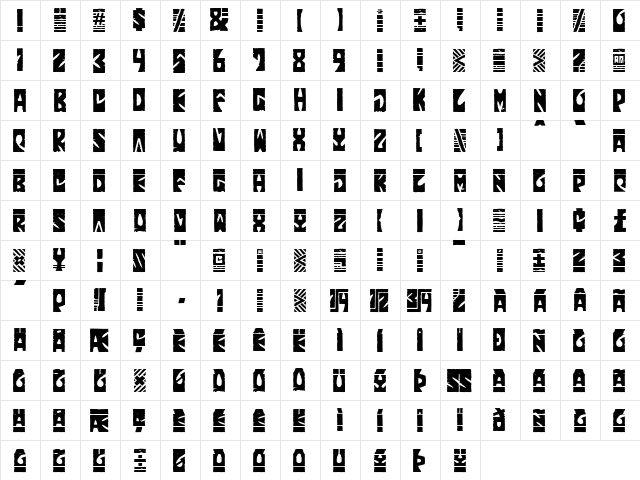 Stoned Plain  glyph index