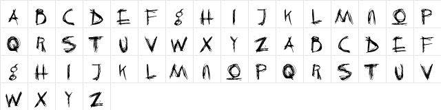 Crazy Killer Regular  glyph index