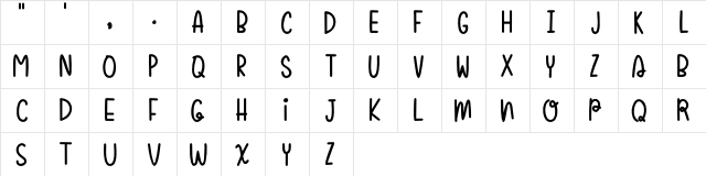 Sugar Poof-demo Regular  glyph index