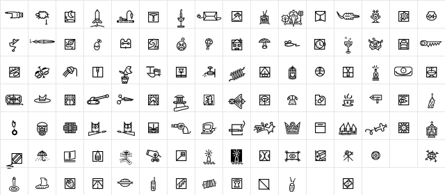 Df Beorama ITC TT Regular  glyph index