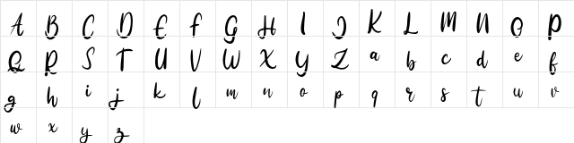 Mudega FREE Regular  glyph index