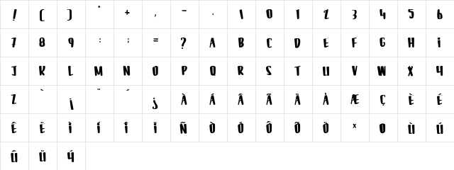LE SILENCE DES CAFARDS Regular  glyph index