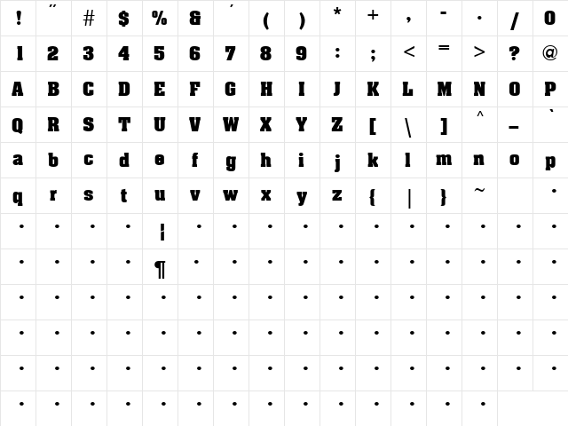 QTAtchen Regular  glyph index
